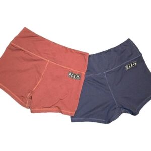 FLEO Bundle x2 CrossFit Athletic Shorts High Waist Size Large Womens